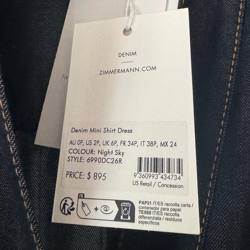 Zimmermann DENIM MINI SHIRT DRESS - Picture 9 of 10